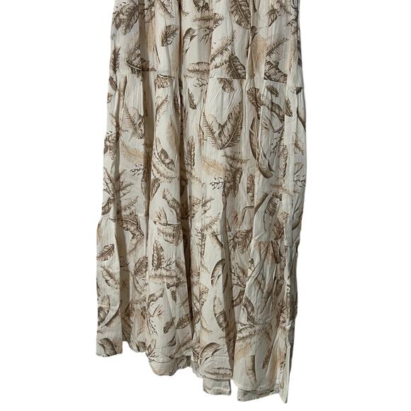 ELAN INTERNATIONAL WOMENS SMALL TIERED PRINTED MAXI SKIRT CREAM BEIGE NEW - Picture 8 of 13